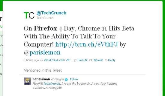 Tweet TechCrunch