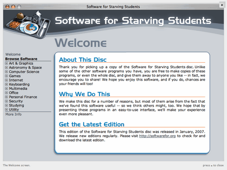 Lo mejor del Freeware y Open Source en Software for Starving Students. 1