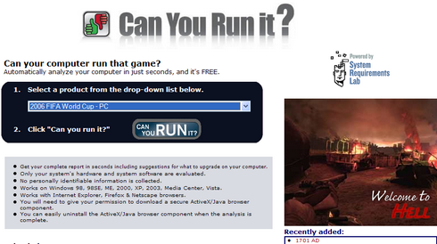 Averigua si puedes ejecutar un juego en tu sistema en Can You Run It? 1