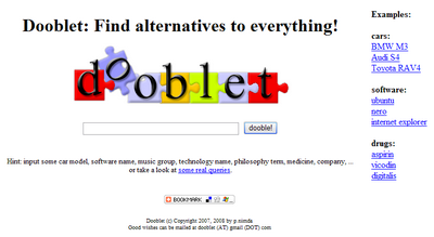 Busca alternativas para cualquier cosa en Dooblet 1