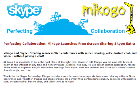 Mikogo y Skype se unen en pos de una colaboración total 1