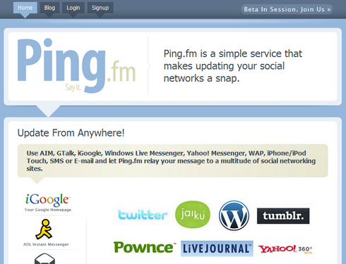 Ping.FM, otro servicio de actualización simultánea de microblogings 1