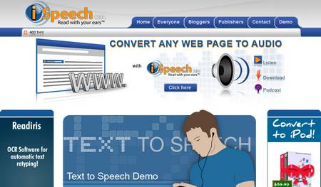Ispech, convertir sitios web, documentos, blogs y feeds, en audio 1