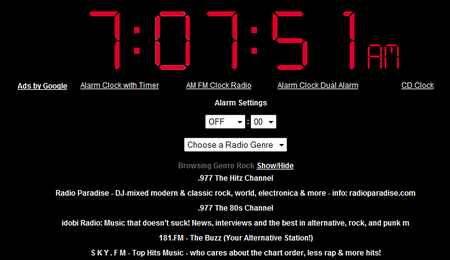 OnlineClock, variedad de relojes con alarma en línea 1