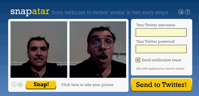Snapatar, actualiza tu avatar de Twitter con tu webcam 1