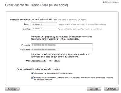 iTunes: como crear una cuenta gratuita sin tarjeta de crédito 5