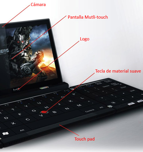 "Folding Laptop", diseño conceptual con teclado desplegable. 3
