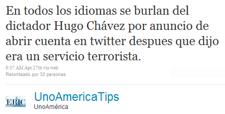 10 reacciones a la llegada de Chavez a Twitter 8