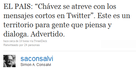 10 reacciones a la llegada de Chavez a Twitter 5