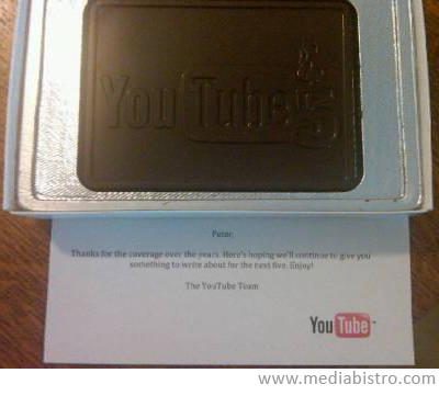 Youtube envía chocolates en celebración de su 5to aniversario 1