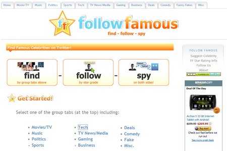 Follow Famous, busca, sigue y espía los tweets de los famosos. 1