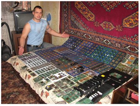 Geek ruso posee una colección de más de 1.000 procesadores. 1