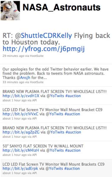 El twitter "NASA Astronauts" fue hackedado [IMÁGEN] 1