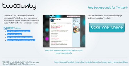 Tweativity, aplicación para cambiar los fondos de tu página de Twitter 1