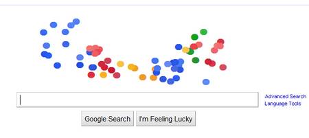 Siguen los doodles animados de Google, hoy partículas que se desparraman en la pantalla. 1