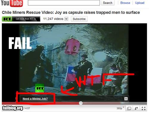 El fallo de advertencia de YouTube durante el rescate de los mineros.[WTF] 1
