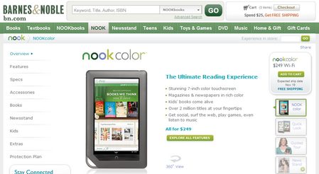 Barnes & Noble presentó el nuevo lector de ebooks Nook Color 1