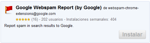 Google Webspam Report:Extensión para reportar a Google los enlaces que consideres Spam 1