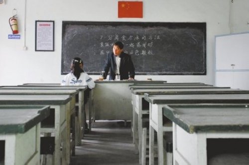 Sun Yue la unica estudiante de una escuela China con 19 profesores. 1
