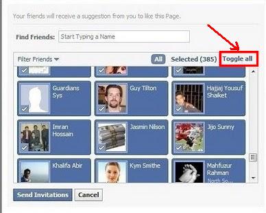Facebook Invite All: Una extensión para G-Chrome que nos permite seleccionar todos nuestros amigos. 1