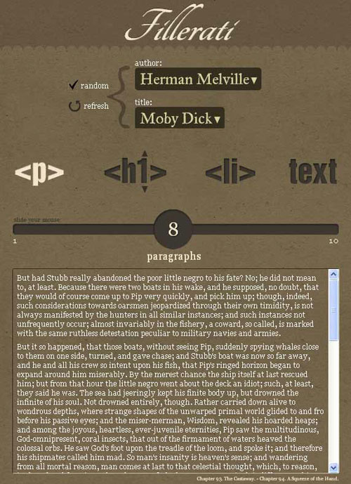 Fillerati: Genera texto para diagramar una web 1
