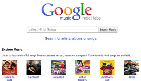 Google lanzó un buscador de música en la India 1
