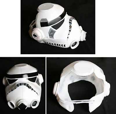 La mascara Stormtrooper creada de forma casera. 4