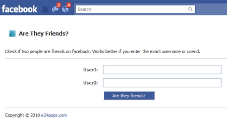 Are they Friends?, aplicación de Facebook para saber si dos usuarios son amigos 1