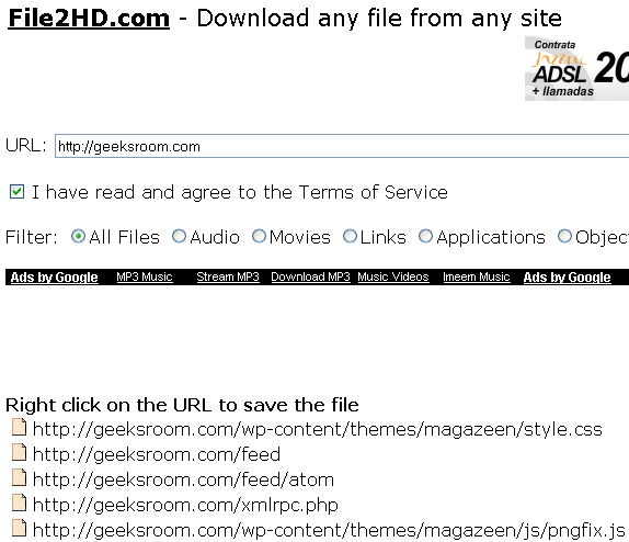File2HD: Descarga todo lo que quieras de un sitio web. 1