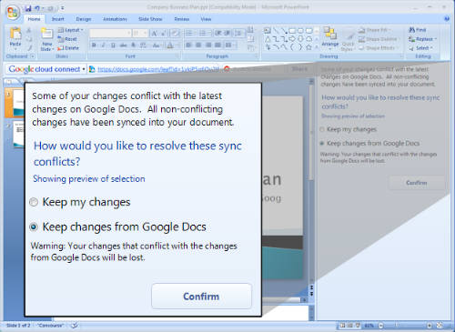 Cloud Connect para vincular Google Docs y Microsoft Office 1