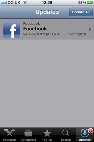 Descarga Gratis la nueva versión 3.3.2 de Facebook para el iPhone. 1