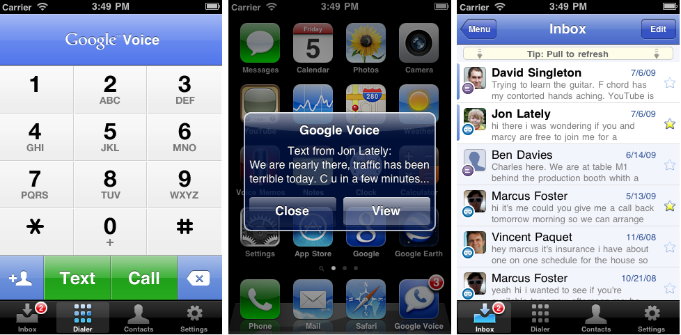 Descargate Google Voice Gratis para el iPhone. 1