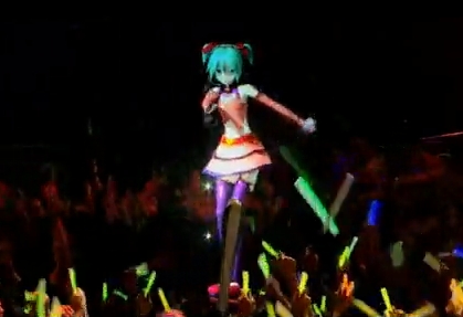 El holograma de Miku Hatsune hace vibrar a los espectadores de un concierto [Vídeos] [WTF] 1