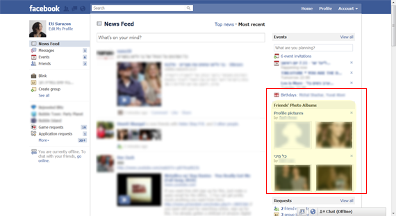 Facebook testea visualizar las fotos de tus amigos en la Página de inicio. 1