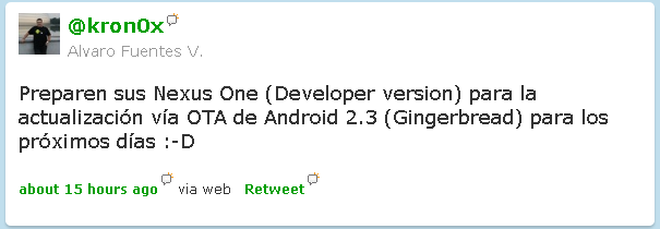 Android 2.3 (Gingerbread) será liberado en los Próximos 5 días. 2