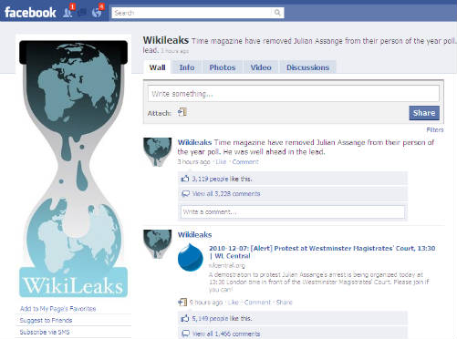 Facebook no pretende [aún] bloquear WikiLeaks 1