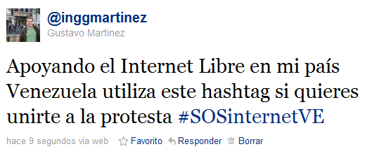 Protesta por Internet Libre en Venezuela, primer lugar en los Trending Topics en Twitter. 2