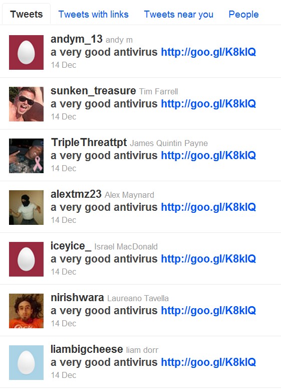 Twitter esta siendo utilizado para distribuir Falsos Antivirus! 1