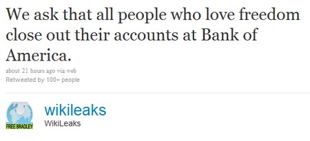 Bank of America cierra las cuentas de Wikileaks 2