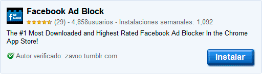 Llega Facebook Ad Block para Chrome 1