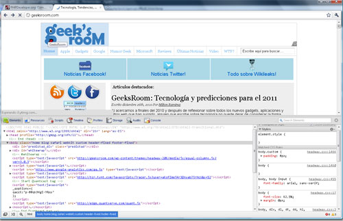 Programación Web: Chrome + debbuging css 1