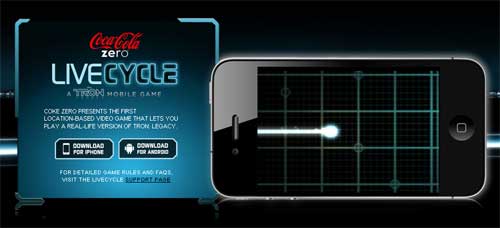 LiveCycle: Coca Zero te presenta la versión para móviles de Tron Legacy 1