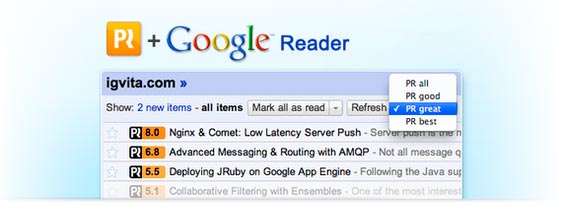 Con PostRank conoce la relevancia de cada feed en Google Reader 1