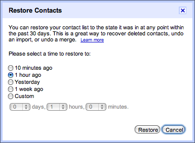 Gmail ahora permite restaurar contactos 1