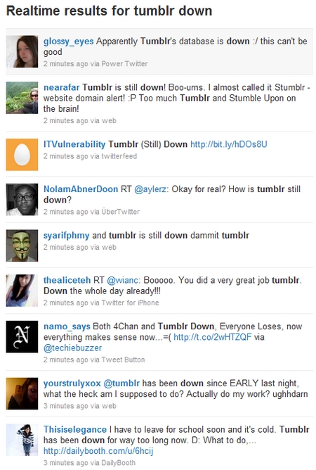 Tumblr sigue caído, en Twitter muchos están desconcertados y no muy contentos 2