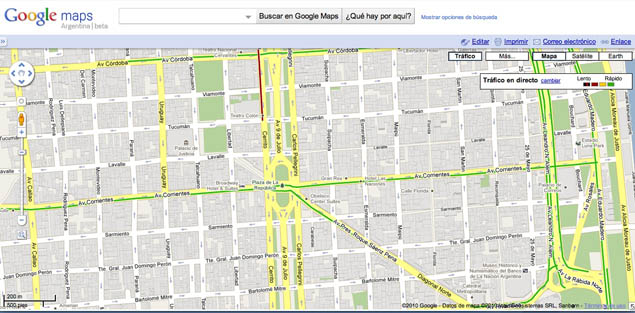 Google Maps Argentina muestra el tránsito de Buenos Aires 1