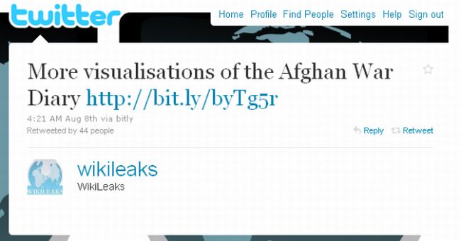 Departamento de Justicia estadounidense quiere información de Twitter para su guerra contra Wikileaks. 1