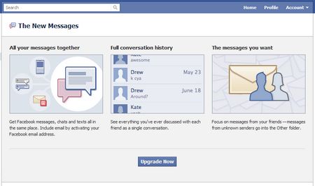 Facebook lanza oficialmente su renovado servicio de mensajes con email! 3