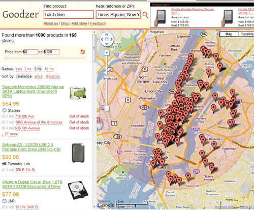 Goodzer: Buscador de productos + Google Maps 1