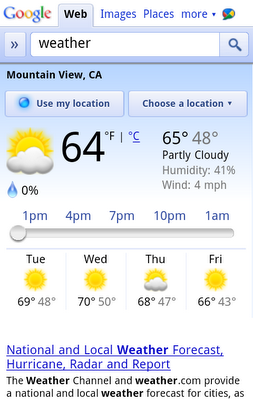 Google Mobile Weather Search tiene nuevas opciones 1